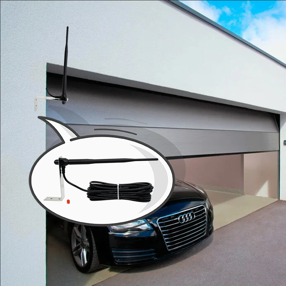 Para sistemas de casa inteligente/amplificadores de sinal de porta de garagem ao ar livre à prova d'água antena 433mhz extensor de distância ultra-longa cabo de 5 metros