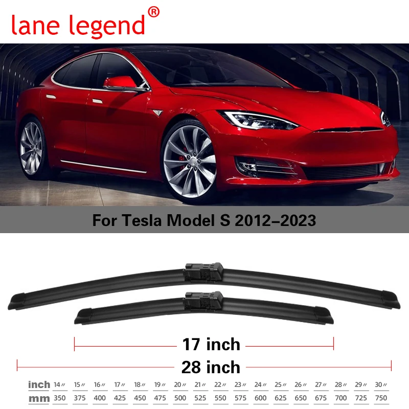 Lane Legend Wiper LHD Front Wiper Blades For Tesla Model S 2012 - 2023 Windshield Windscreen Front Window 28\'\'+17\'\'