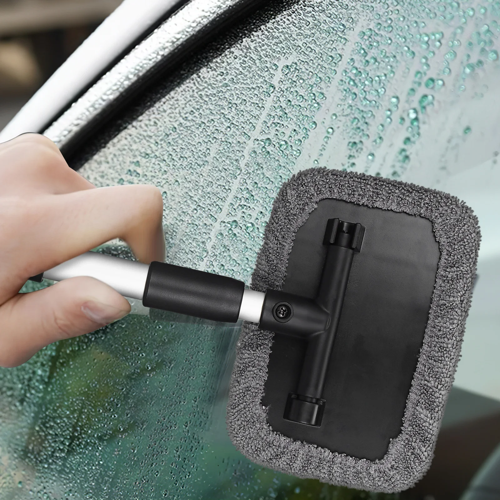 

1 set 1 Set Retractable Car Window Cleaner Windshield Brush Glass Surface Extendable Aluminum Handle Adjustable Angle Reusable