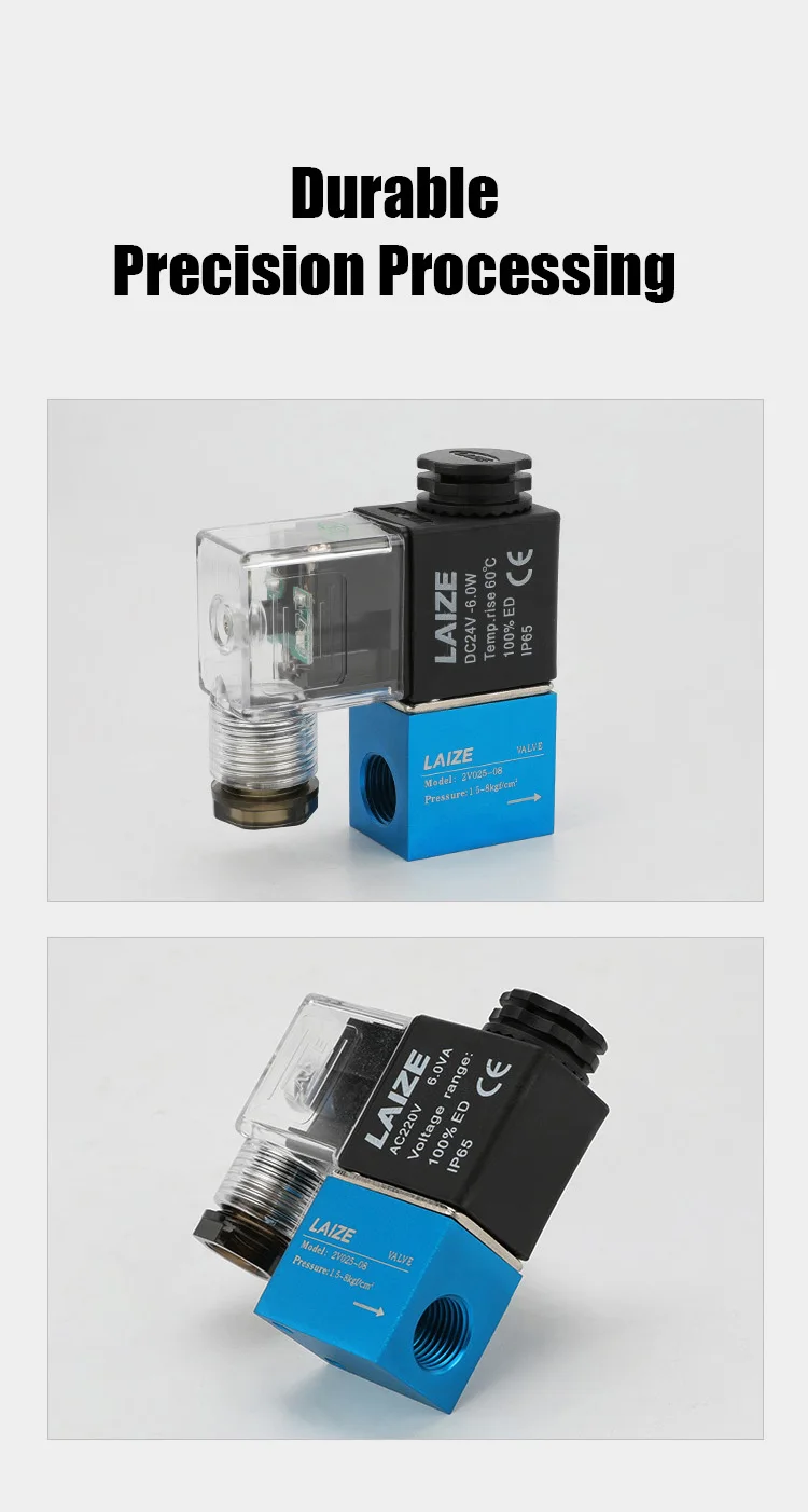 Elettrovalvola 2v025-08-DC24V Pneumatic two-position two-way 2/2 solenoid control air valve one in and one out AC220V AC380V DC12V Pneumatica — dettaglio 3