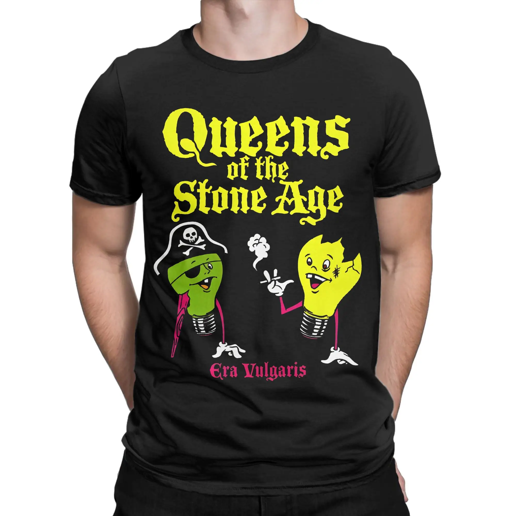 Queens Of The Stone Age Vintage 80s Rock Band T Shirts Men Women's Cotton Novelty T-Shirts Round Collar  Tees Clothes