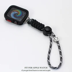 For Apple Watch lanyard 41mm 42mm 45mm 46mm 49mm hand hold short lanyard s10 s9 s8 s7 s6 Color pocket watch braided lanyard s5