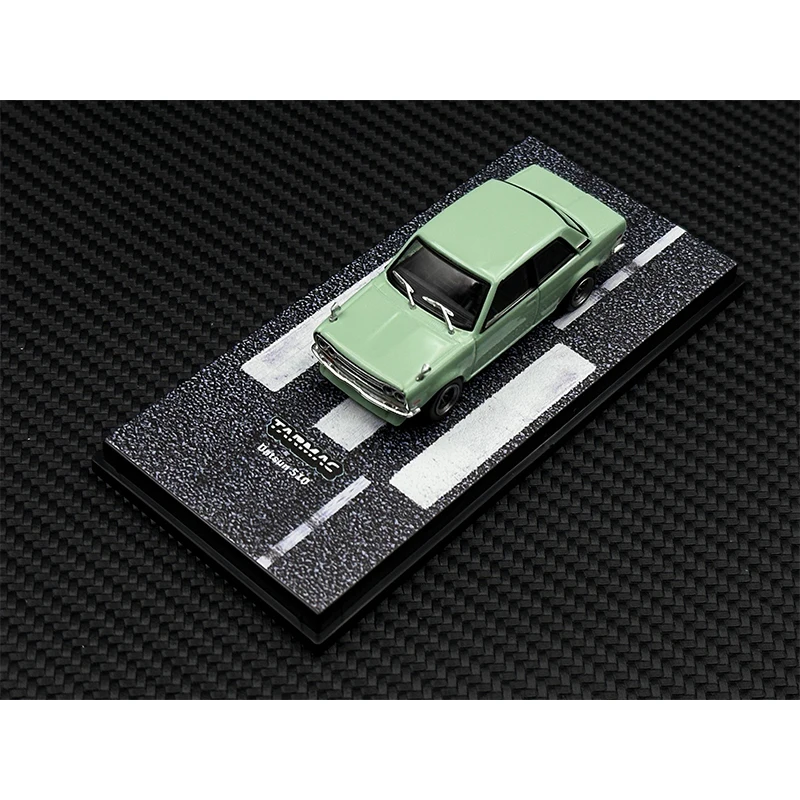 TW In Stock 1:64 Datsun 510 Light Green Diecast Diorama Car Model Collection Miniature Toy Tarmac Works