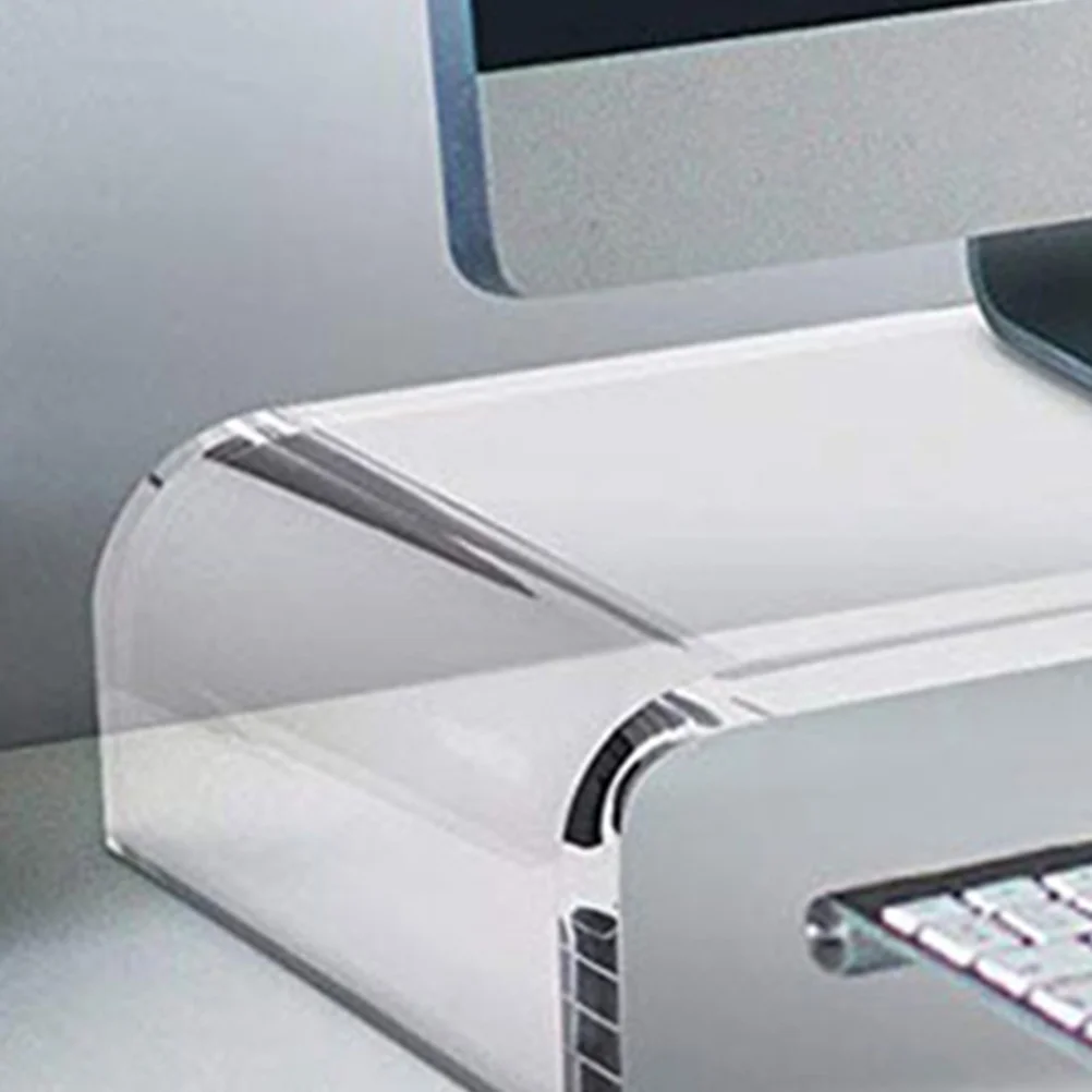 

Desktop Monitor Riser Stand Transparent Acrylic Computer Heightening Base Office Desktop Storage Organizer Monitor Stand