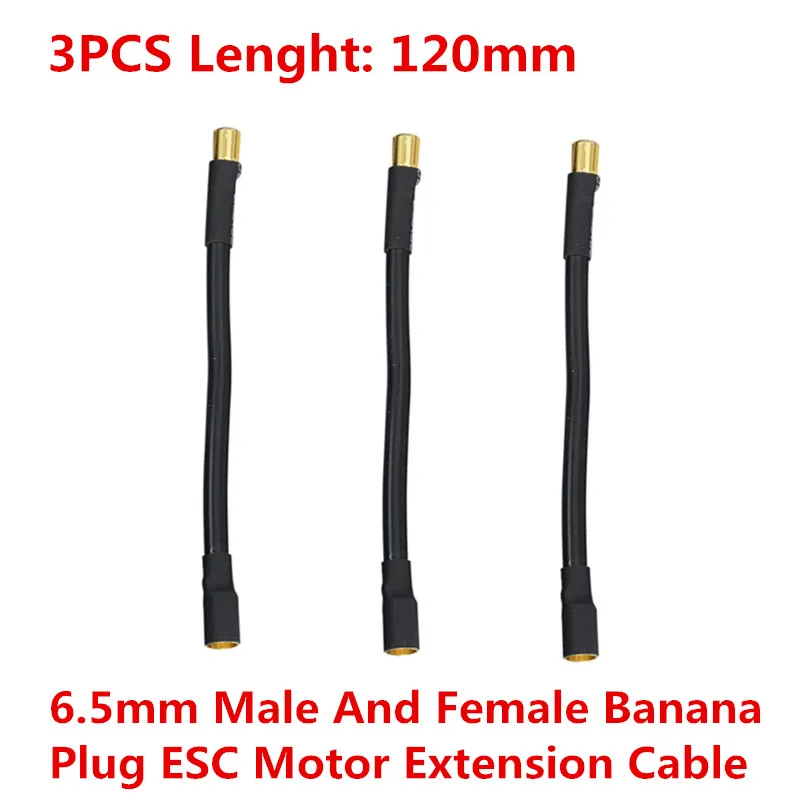 3PCS RC Auto Onderdelen Model Afstandsbediening Auto Gemodificeerde Accessoires ESC Motor Mannelijke Vrouwelijke Banaanstekker Verlengsnoer 12AWG 4/6.5MM