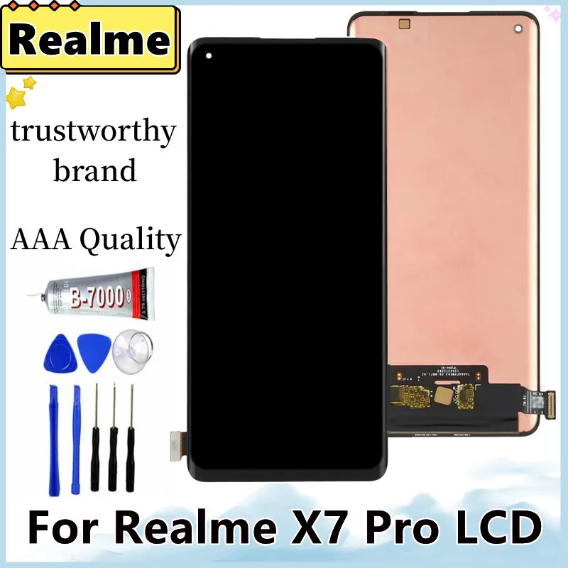 

100% Tested Original AMOLED 6.55" For Realme X7 Pro X7Pro 5G LCD RMX2121 RMX2111 LCD Display Touch Screen Replacement Digitizer