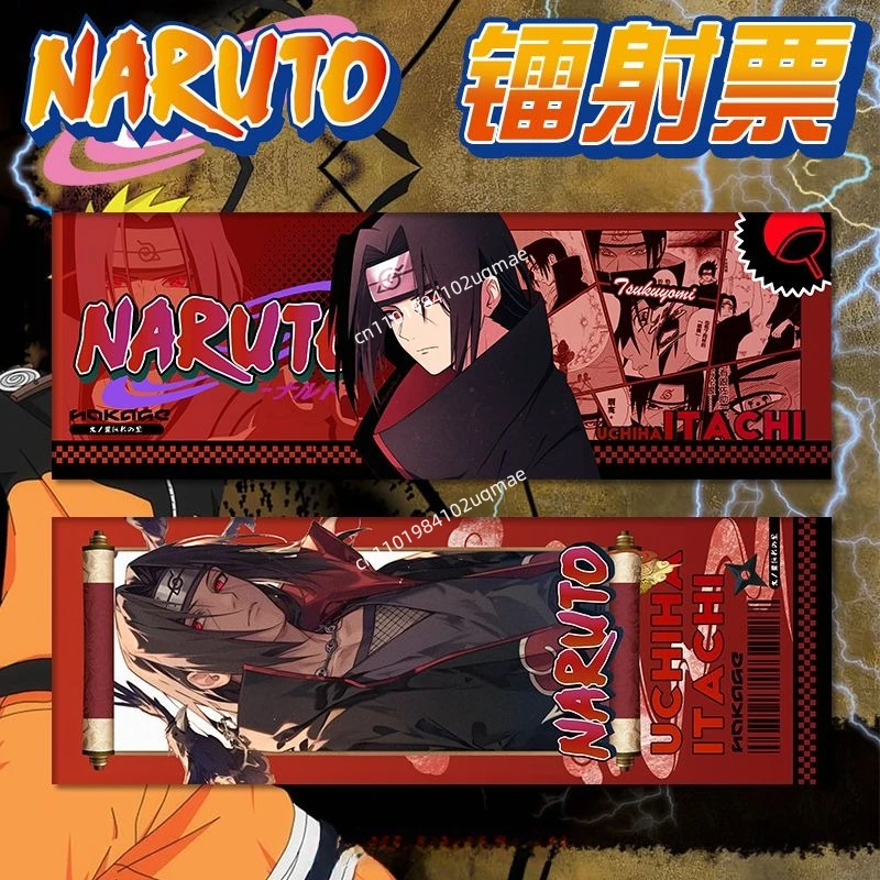 تذكرة ليزر ناروتو الأصلية الرسمية Minato Namikaze Uchiha Itachi Uchiha Sasuke مجموعة تذكرة ليزر على الوجهين لعبة هدية #3
