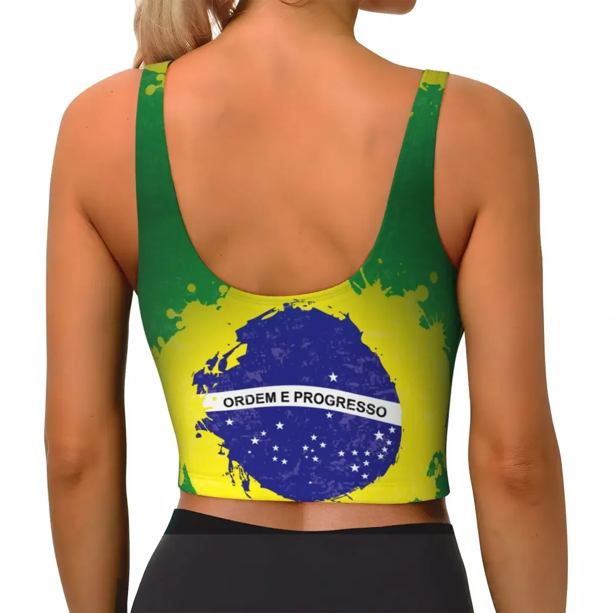 ผู้หญิงเซ็กซี่กีฬาเสื้อกั๊กบราซิลหญิงStreetwearกีฬาชุดชั้นในTee Crop Top