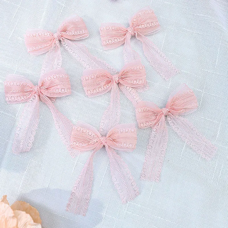 5/6Pcs Pink Lace Hairpins Girl Princess Bowknot Hair Clips For Girl Kids Barrettes Korean Hairgrips Headwear Hair Accessories