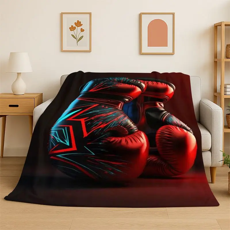 Creativity Fight Boxing Gloves Boxer Flannel Blanket Soft Throw Blanket for Bedroom Living Room Bed Travel Camping Picnic Nap