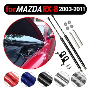 Mazda için RX8 RX-8 2003-2011 otomatik ön kaput Bonnet değiştirmek gaz Struts amortisör DamperLift desteği 1 çift karbon fiber