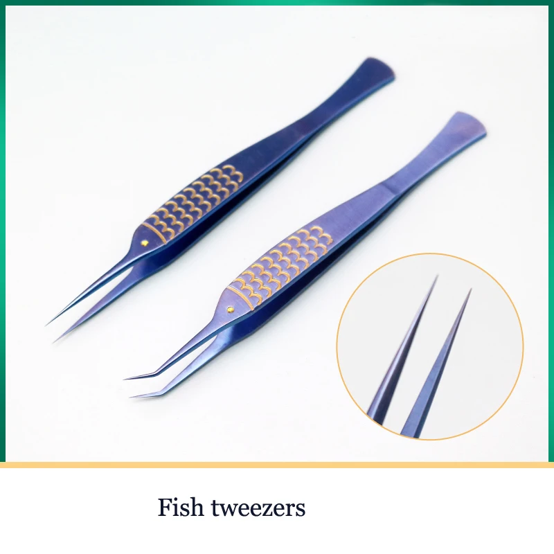 Quality brand Fish tweezers Titanium eye instruments Microscopic fine tweezers 0.1mm medical tissue tweezers