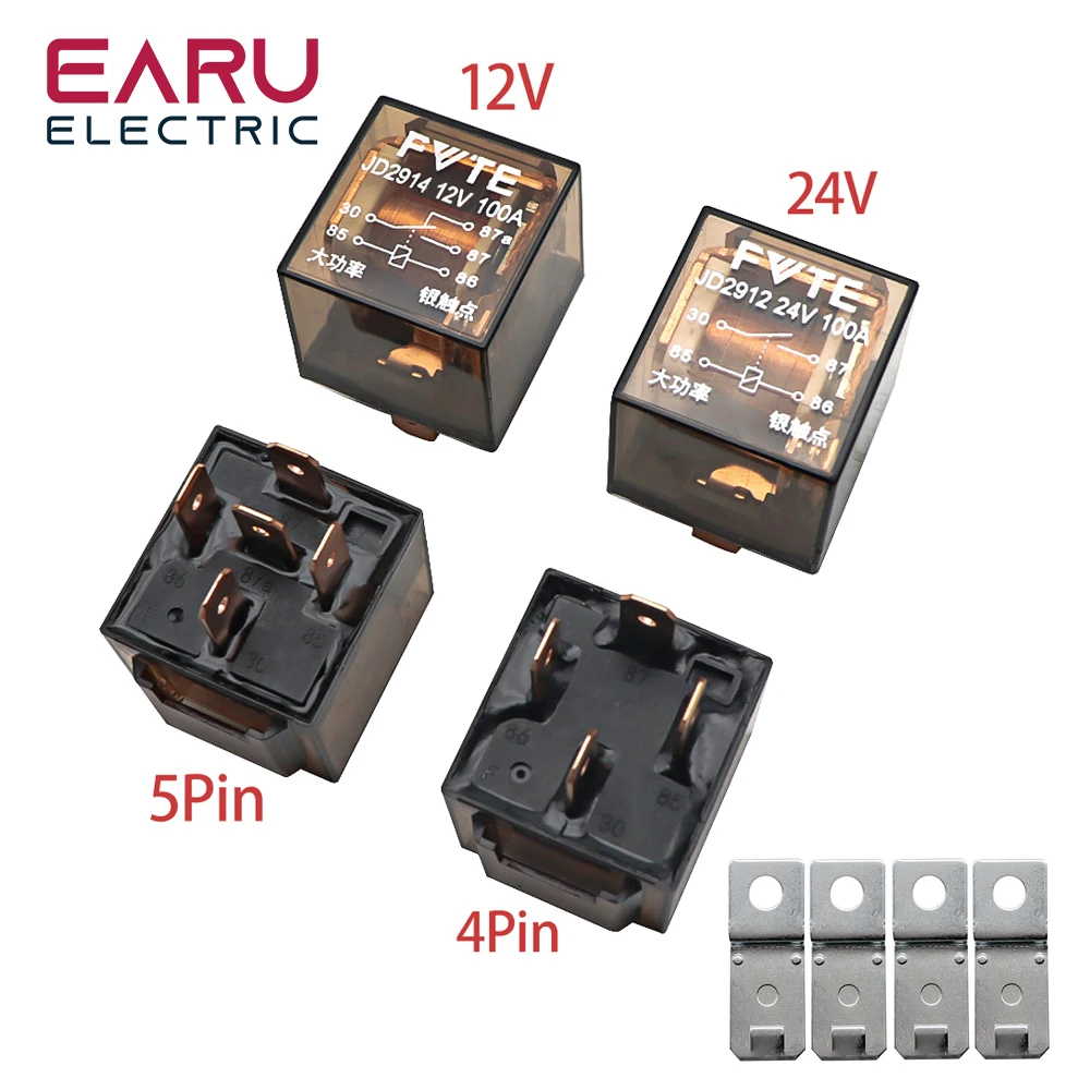 Relais automobile étanche 12V, 100a, 5 broches, dispositif de contrôle de voiture SPDT, DC 24V, commutation de haute capacité, 1 pièce