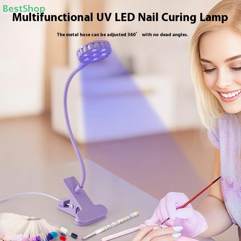 UV-licht nageldroger 6W 360 °   LED Clip Nagellamp Flexibel Bureau UV Licht Voor Gel Polish Voor Salon Thuis Dagelijks Gebruik
