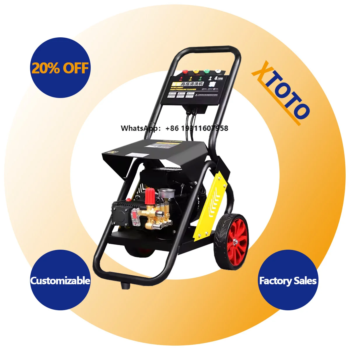 

2200w Electric Pressure Washer 12 Lpm 100 Bar New High-performance Car Washer With Pump Motor Farm Cleaning