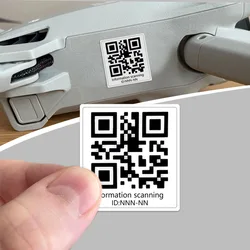 Drone ID Sticker Set - Weather-Resistant FAA/CAA Registration Decals for Identification (Set of 20 White Stickers)