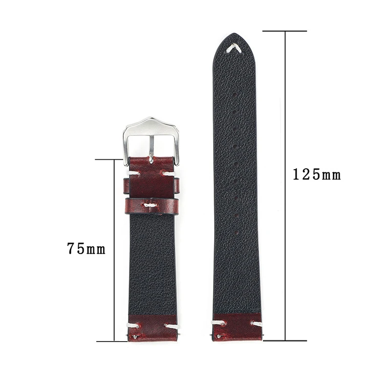 18mm 20mm 22mm Retro Oil Wax Colored Cowhide Strap Smart watch Bracelet Watch Accessories watchbands UTHAI M49