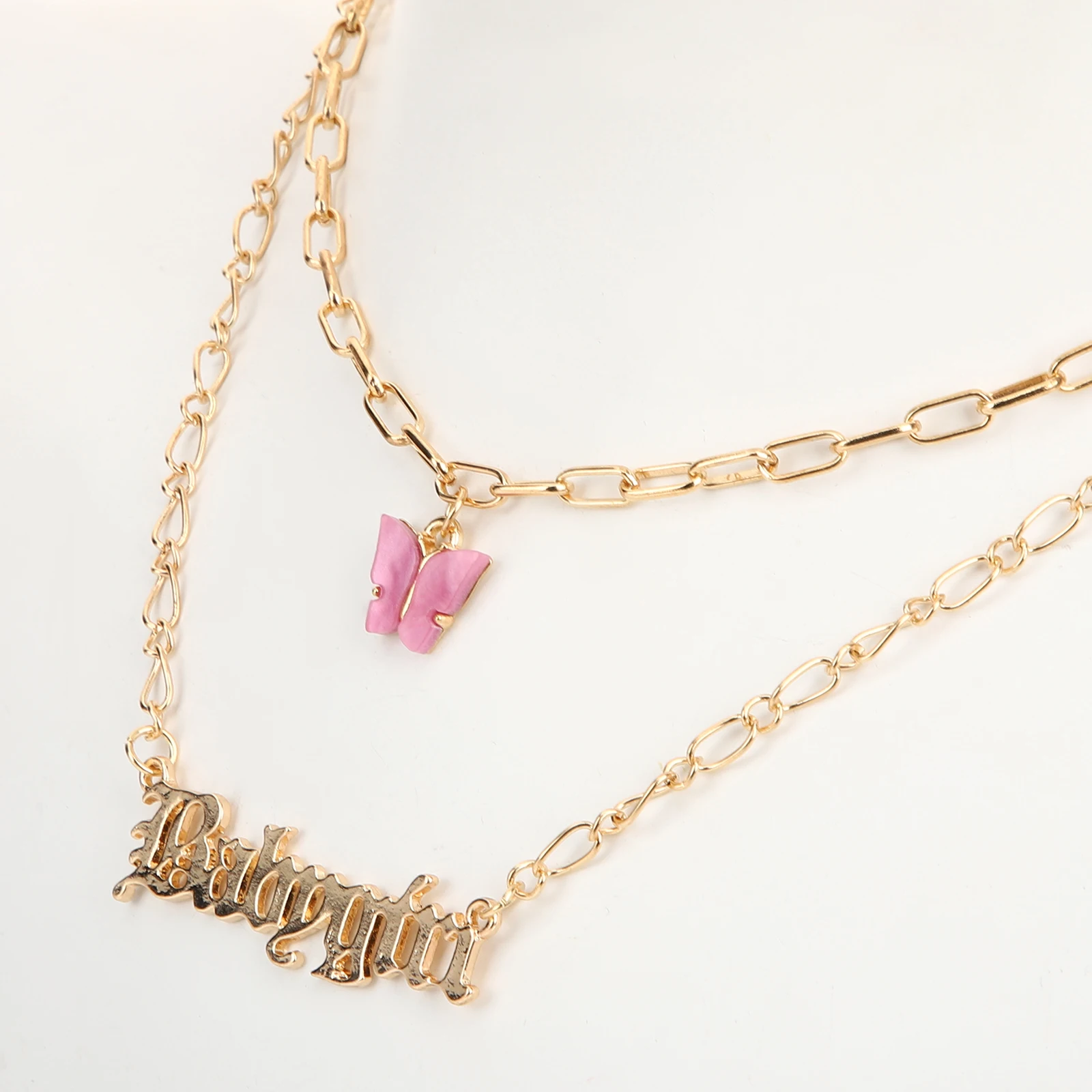 Шикарное многослойное ожерелье с бабочкой для женщин и девочек, праздничный фестиваль, подвески из сплава, цепочка, ювелирные аксессуары, подарок на день рождения, путешествия