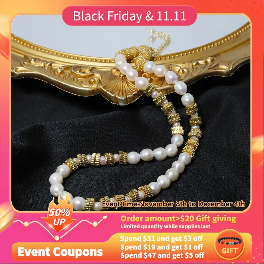 Natural Freshwater Pearl Wheel Pad Bead Bracelet Korean Style Women Luxury Jewelry Fashion Ladies and Girls Gift GN0650