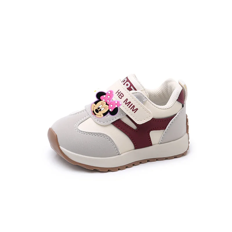 Disney Minnie Mouse meisjesschoenen lente herfst baby zachte bodem peuterschoenen 1 tot 3 jaar oud Mickey Mouse sportschoenen