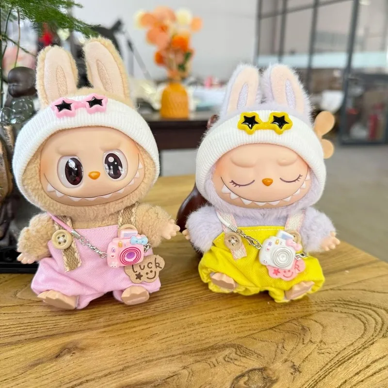 Labubu Roupas Conjunto de câmera de 3 peças para bonecas Labubu de 17 cm Roupas Labubu para boneca - Roupa adorável para acessórios de 17 cm