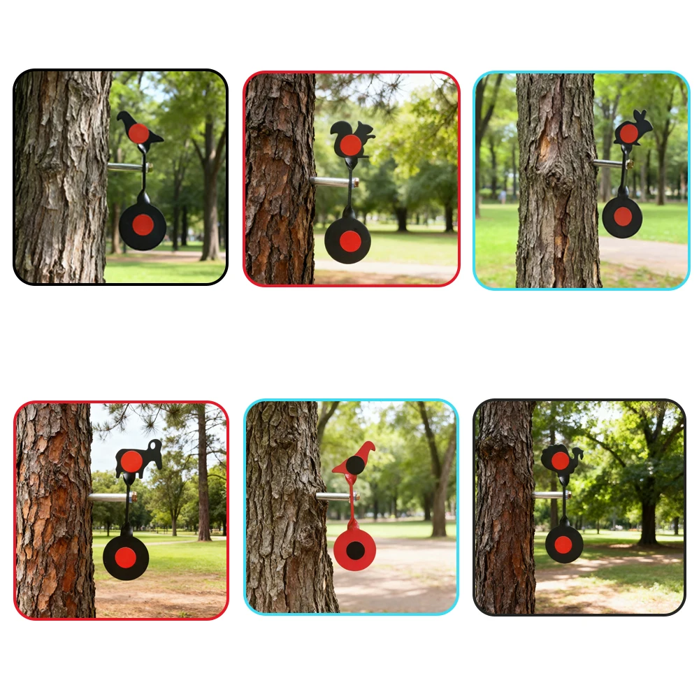 6 opciones para elegir Objetivo giratorio de 360 grados para práctica de tirachinas para práctica de objetivo de metal