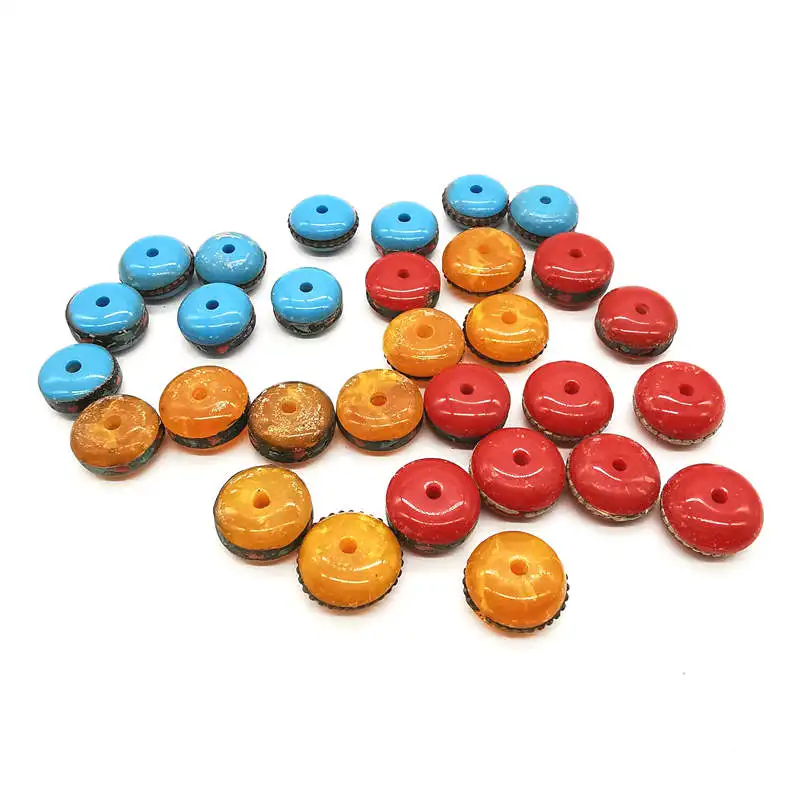 5Beads Tibet Hand Beads Simulated Resin Coin Beads NBB290