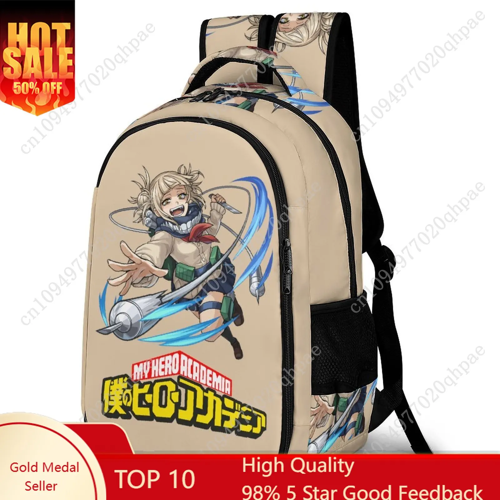 

My Hero Academia Himiko Toga Kids School Backpack for Boys Girls Travel Business Capacity Pocket Customizable Personalized Gift