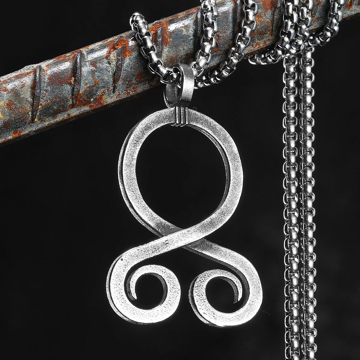 Ancient Troll Cross Amulets Men Necklaces Stainless Steel Pendant Chain Women Punk Fashion Jewelry Accessories Gifts Wholesale