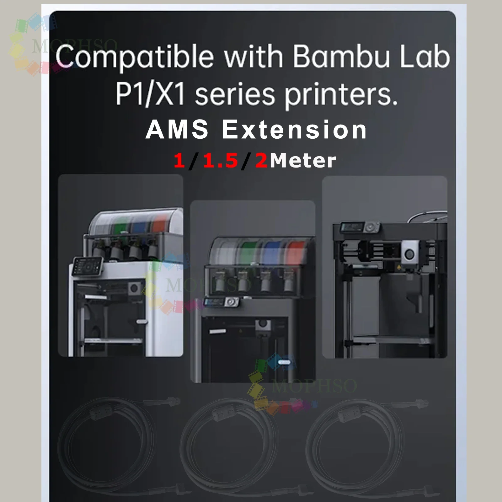 AMS Cable For Bambu lab X1 P1 6pin Data Cable AMS HUB Connection AMS 1.5/2 meters For Bambu Lab X1/P1 Series 3D printers Parts