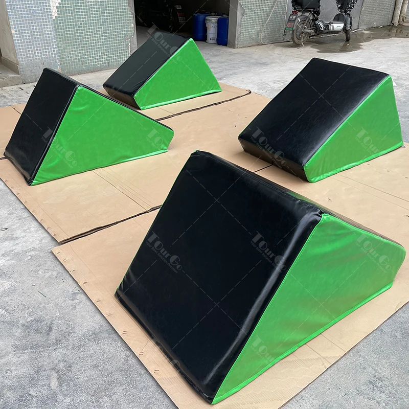 

High Density Sponge Foam Kids Soft Play Gymnastics Parkour Ninja Training Obstacle Equipment Inclined Wedge Mat for Ninja Gym