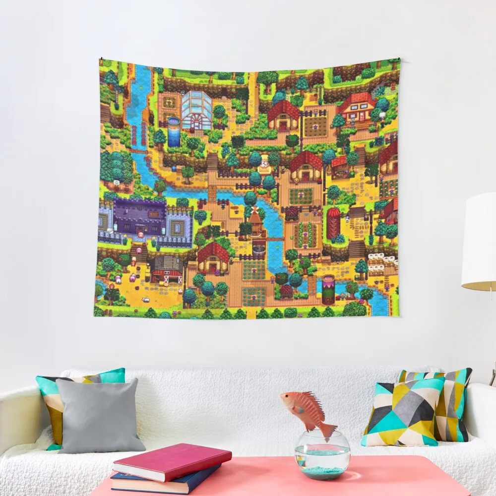 

Stardew valley map Tapestry Things To Decorate The Room Wall Decoration Items Mushroom Tapestry