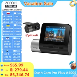 70mai Dash Cam Pro Plus A500S 1944P ADAS GPS Camera 70mai Front Cam A500S 140FOV Car DVR 24H Parking Support Rear Interior Cam