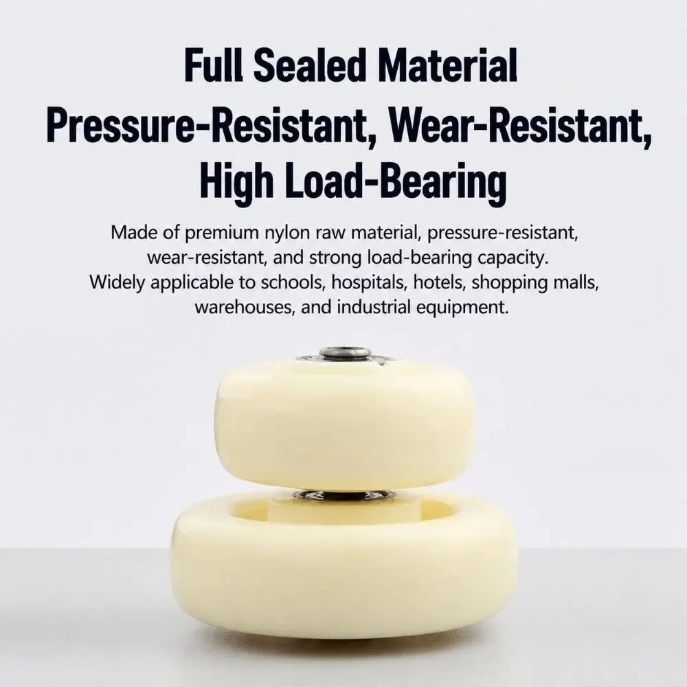 PU Nylon Caster Wheel High Load Capacity Wear Resistance Replacement Wheel Double Bearings Roller Wheel For Chair Replacement