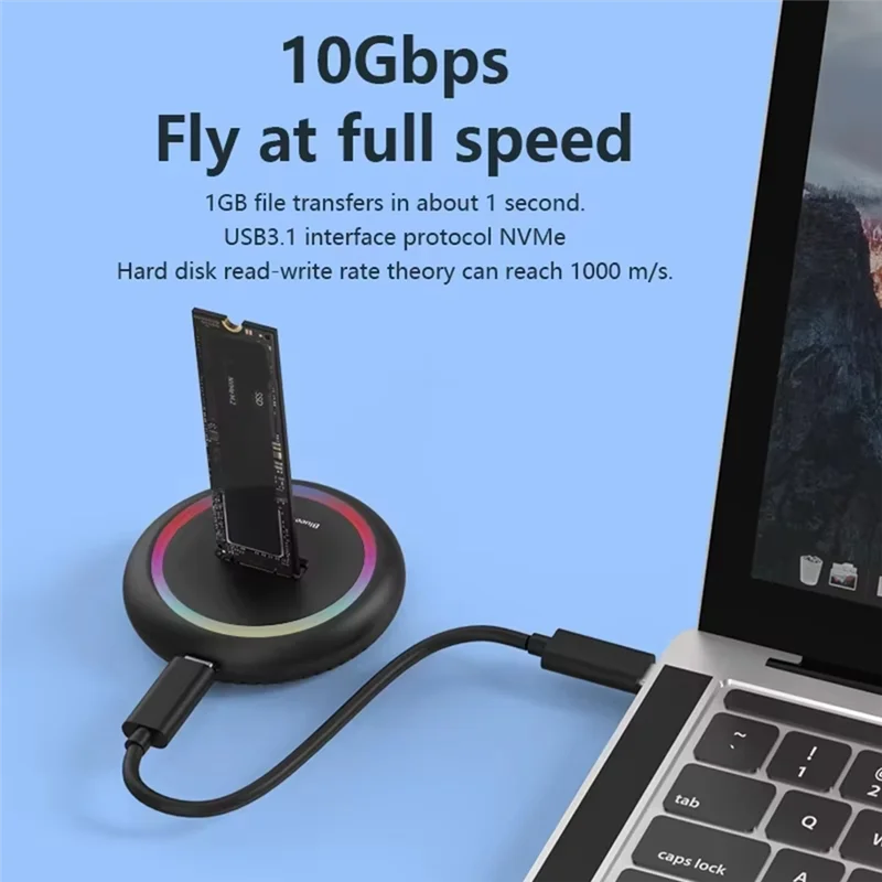

AC57-Blueendless SSD Enclosure Dual Protocol M.2 SSD Case USB3.1 10Gbps/S NVME+NGFF SSD Enclosure M.2 TYPE-C Docking Station