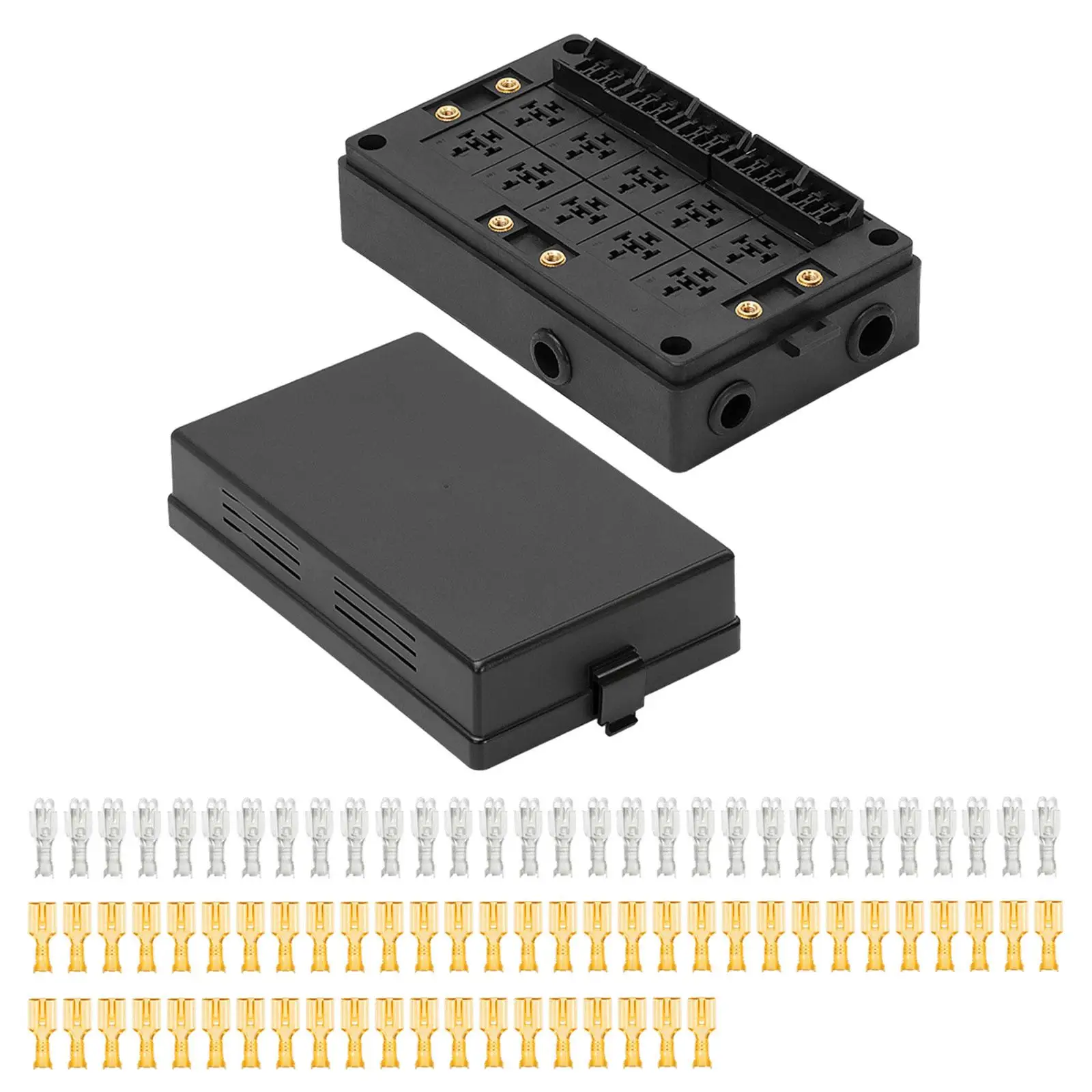 Fuse Relay Box Fuse Terminals Universal Fuse and Relay Box Block Automotive Relay Fuse Holder for Trucks Automotive Boat