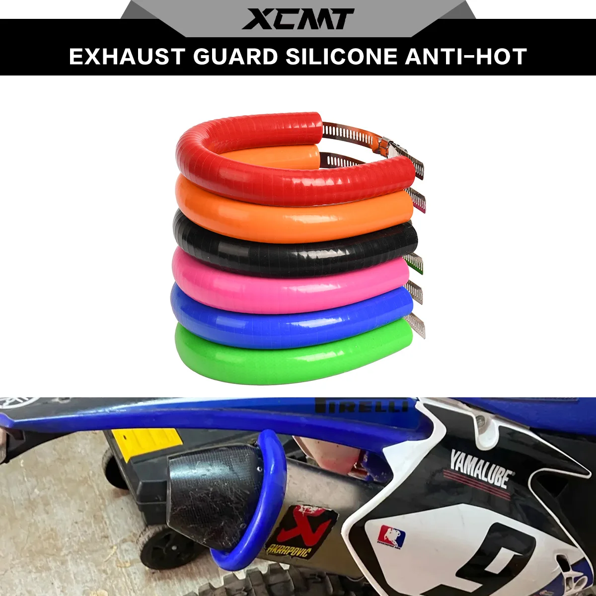 Motorcycle Exhaust Protector Cover Protection Silicone For KTM Honda Kawasaki Yamaha Beta Universal Enduro Motocross Heat Shield