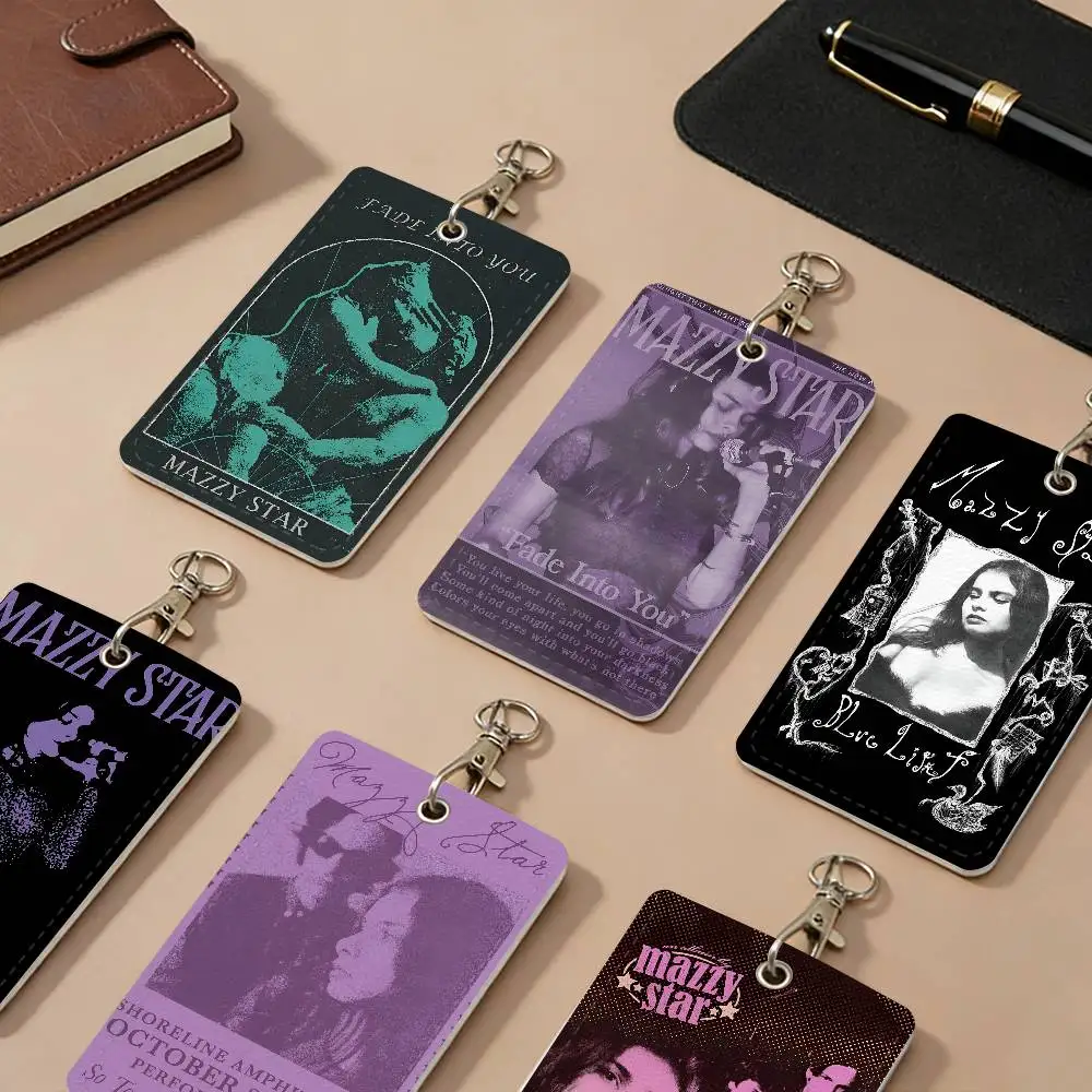 80s Nordic Pop Music Album Mazzy Star PU Leather Card Holders Anti-lost Protective Cover Cases Cards