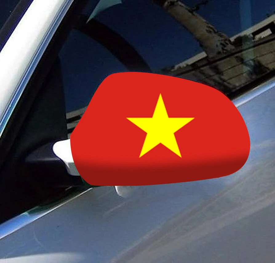 Directly Delivery 2 Pcs Free Size Four-way stretch fabric Vietnam Flags Car Mirror Cover