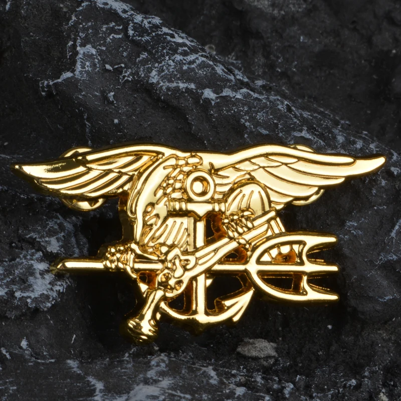 American Navy SEAL Trident Badge Military Rank Medal Badge Metal Pins Lapel Brooch