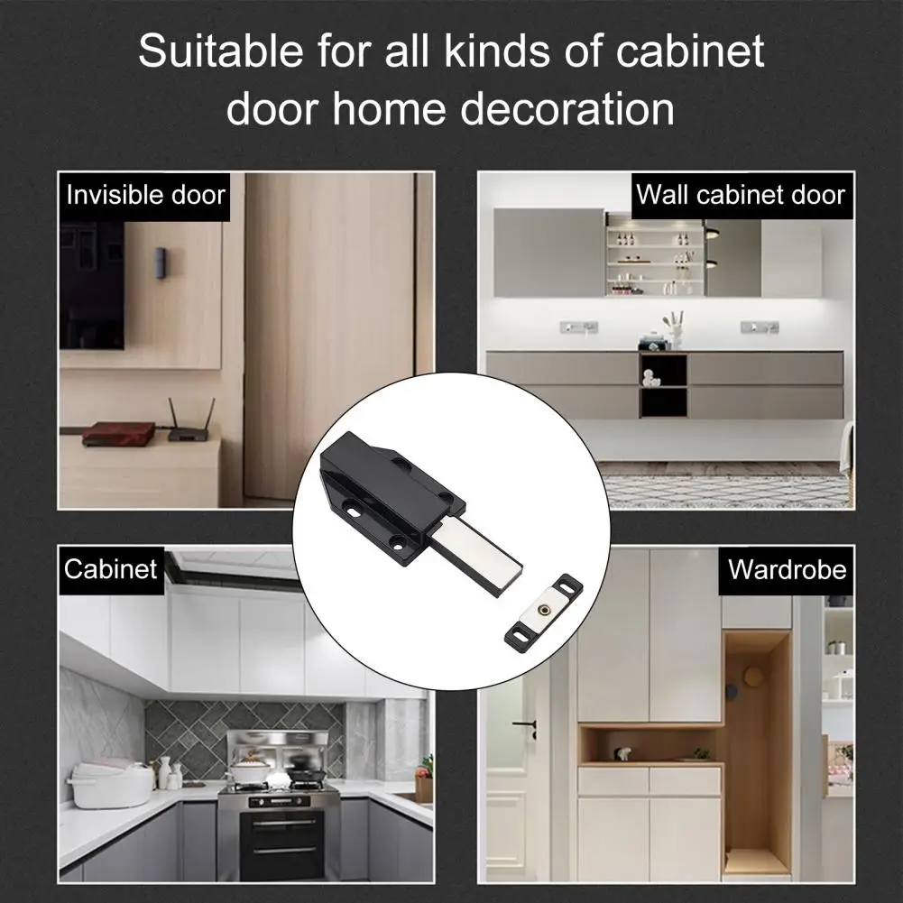 Kait Dorong Pintu Kabinet Dorong Hisap Kuat untuk Membuka Kait Pelepas Dorong Magnetik Kepala Tunggal ABS untuk Bufet