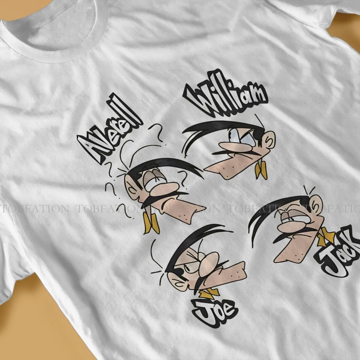 Lucky Luke Cartoon Comic TShirt for Men The Daltons Basic Casual Tee T Shirt Novelty New Design Fluffy image 4