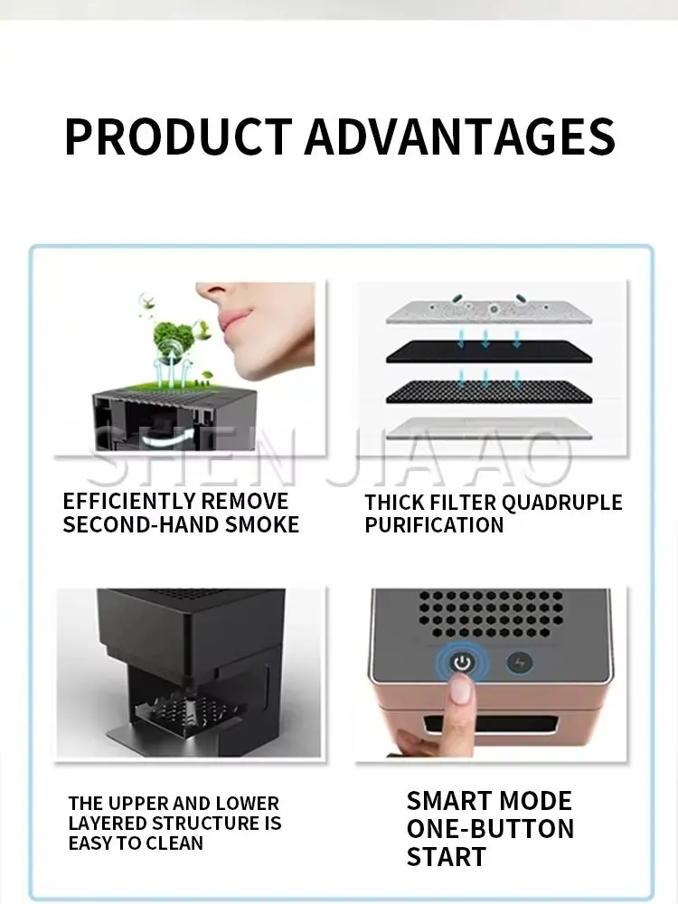 Home Air Purifiers AP078 Ashtray Air Purifier USB Charging Anti Second-hand Smoke Desktop Ashtray Remove Odor