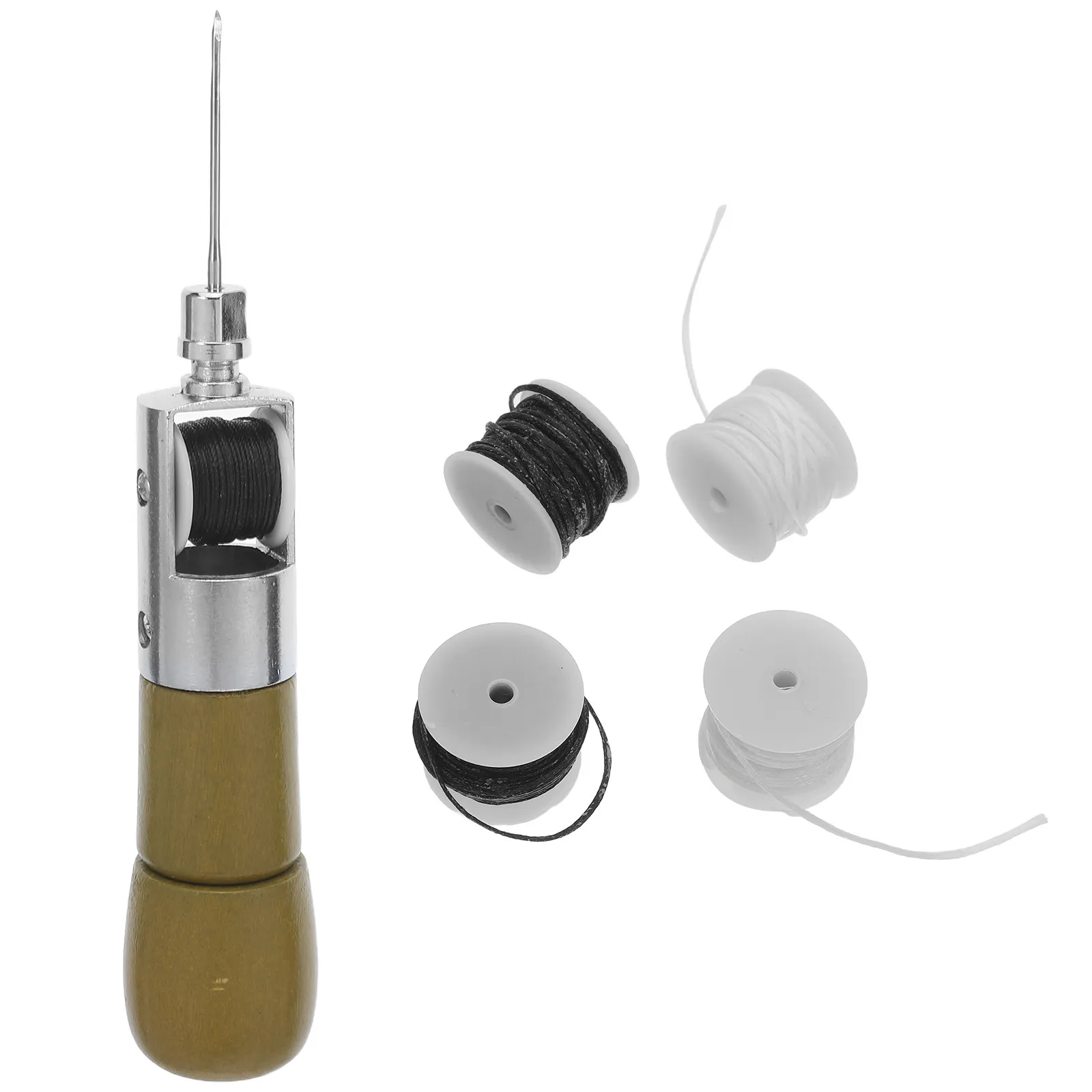 

Набор швейных швейцарских игл с вощеной нитью и деревянной ручкой для точной строчки, ремонта обуви, работы с брезентом, обивкой и кожей