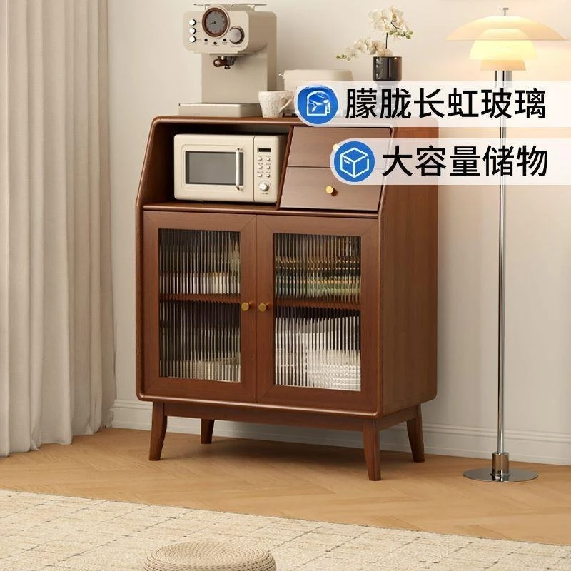 All solid wood dining side cabinet integrated storage cabinet against the wall living room wine