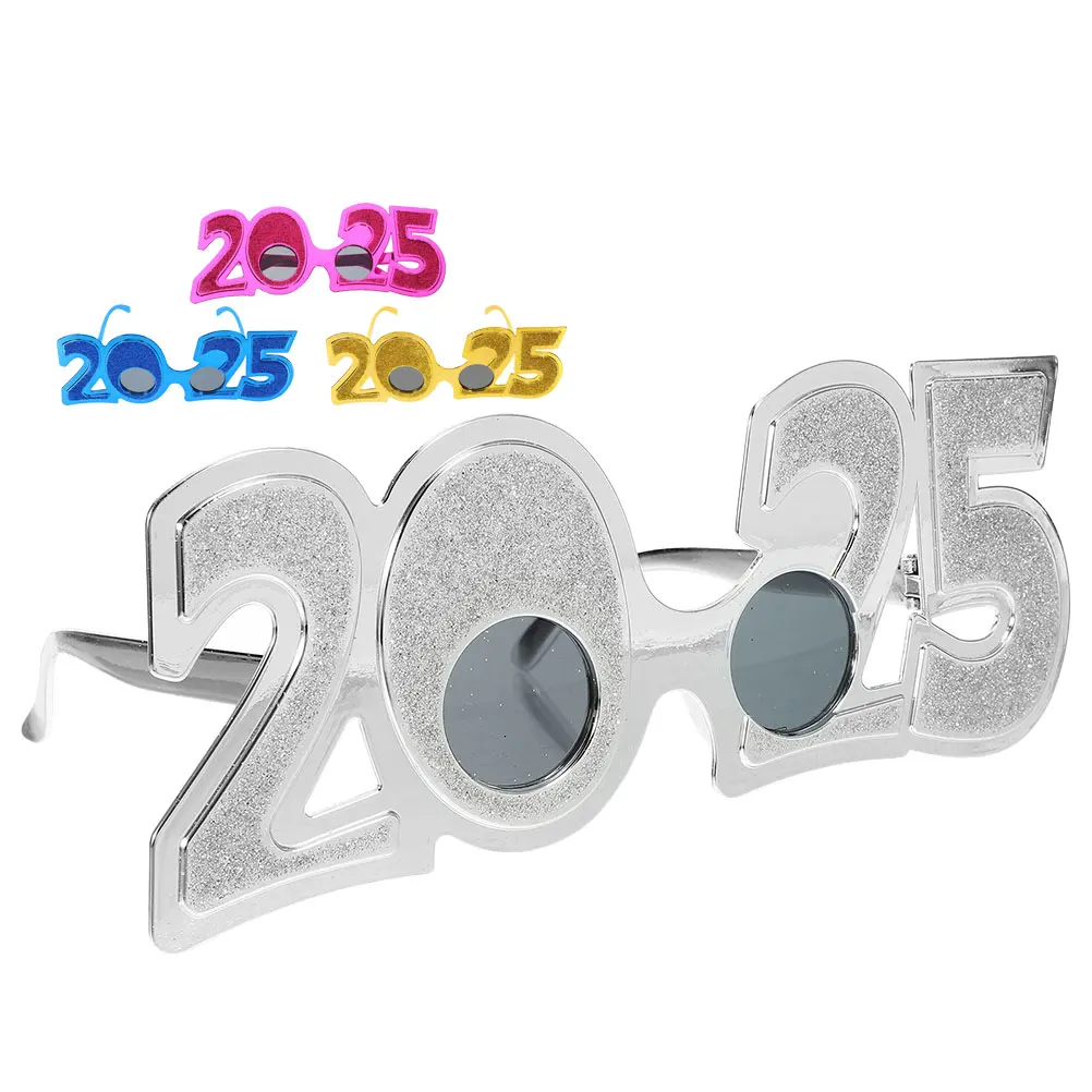 

4pcs 2025 Funny Eyeglasses Blue Light Eye Decoration Party Supplies Modeling Wear Sunglasses Plastic Photo Props New Year