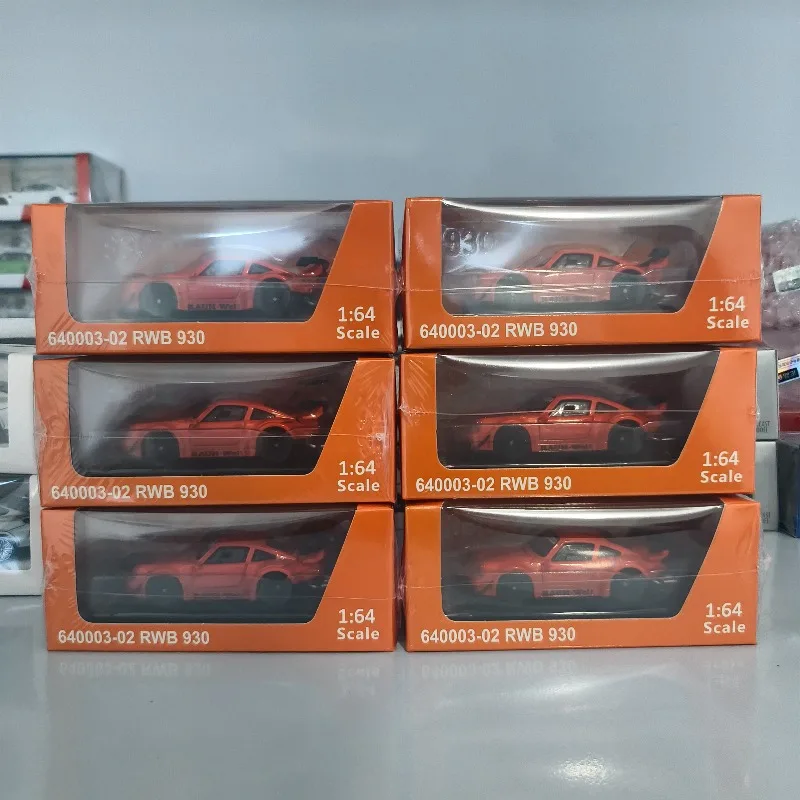 TPC 1:64 Supercar RWB 930 911 Metal Orange Custom Edition Fully Open Die Casting Alloy Car Model Adult Collection Ornament