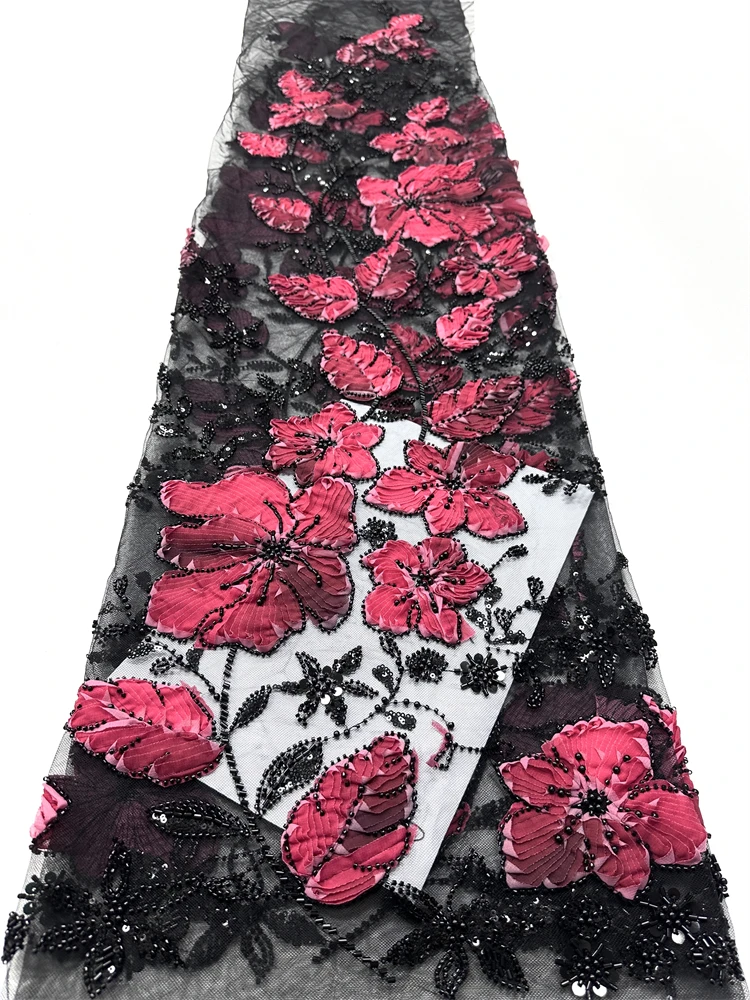 2025 고급 아프리카 레이스 원단 고품질 스팽글 비즈 레이스 원단 나이지리아 웨딩용 프랑스 튤 레이스 원단