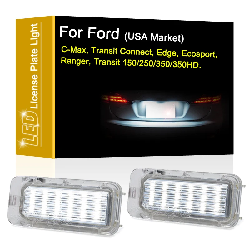 LED License Number Plate Light Assembly For Ford C-Max Transit Connect Edge Ecosport Ranger Transit 150/250/350/350/350HD