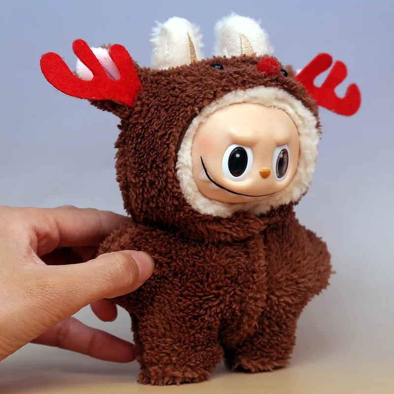 17cm 라부부 옷 블라인드 박스 범용 앉고 서는 봉제인형 액세서리 라부부 디자이너 옷 호박 의상 세트